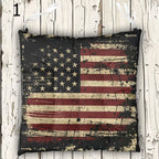 American Flag Chair Cushion With Ties, 4th July Tie-On Chair Pads, 4th July Seat Pads, Independence Day Chair Cushions, USA Flag Chair Pads