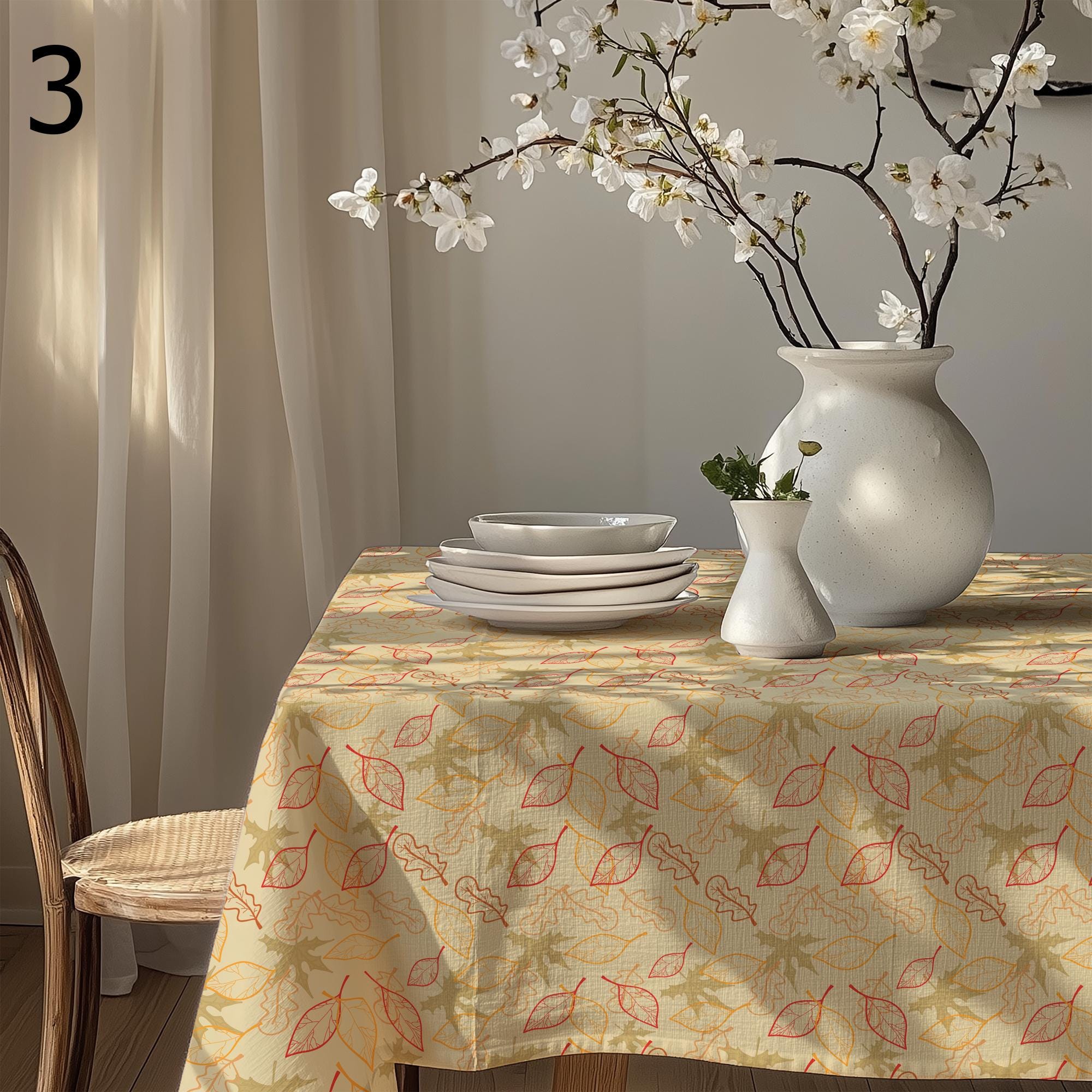 Autumn Seasonal Table Decor, Fall Leaves Table Linens, Autumn Leaves Table Cover, Fall Dry Leaves Tablecloths, Fall Party Table Decor