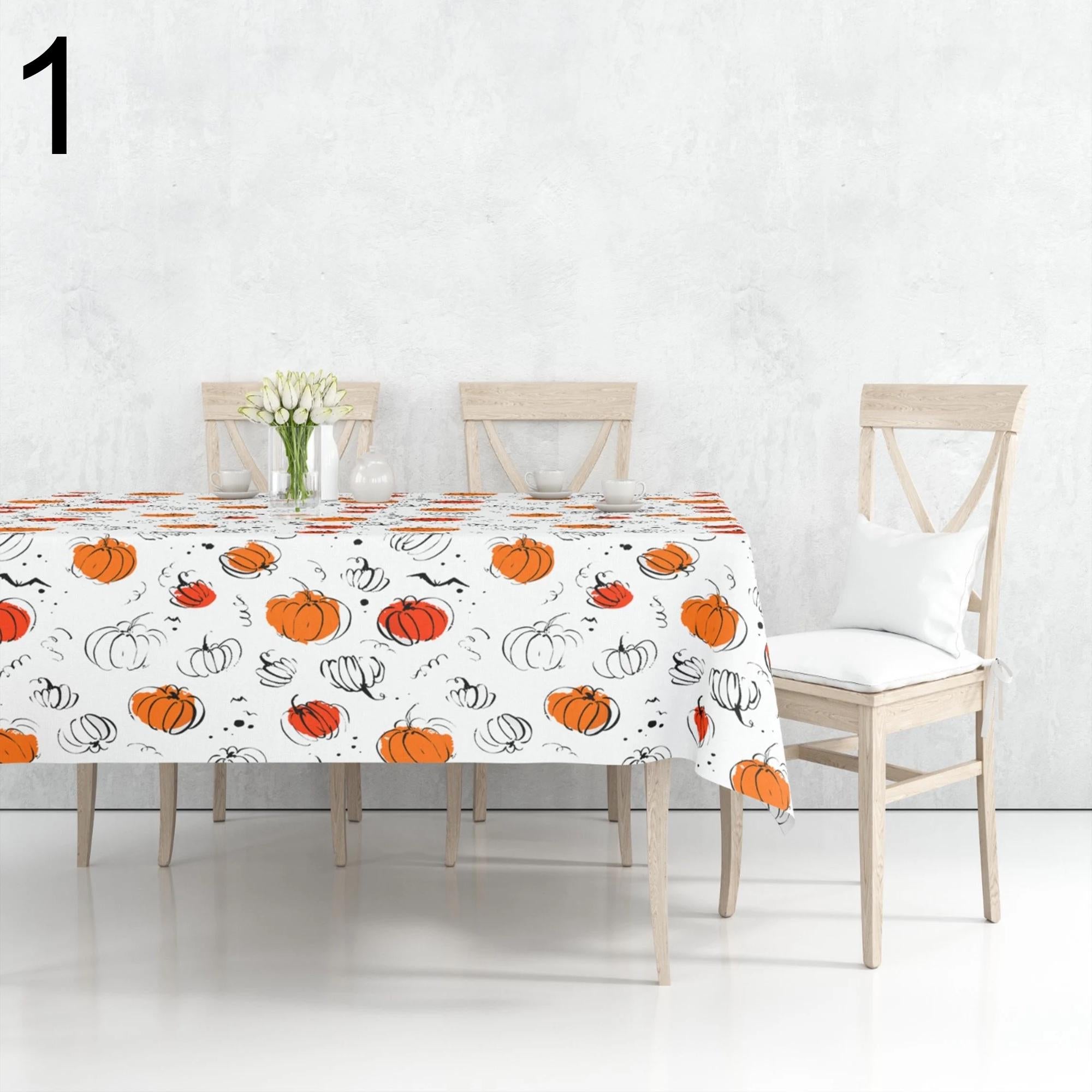 Thanksgiving Tablecloths, Autumn Harvest Table Decor, Fall Pumpkin Table Cover, Halloween Kitchen Decor, Autumn Kitchen Decor