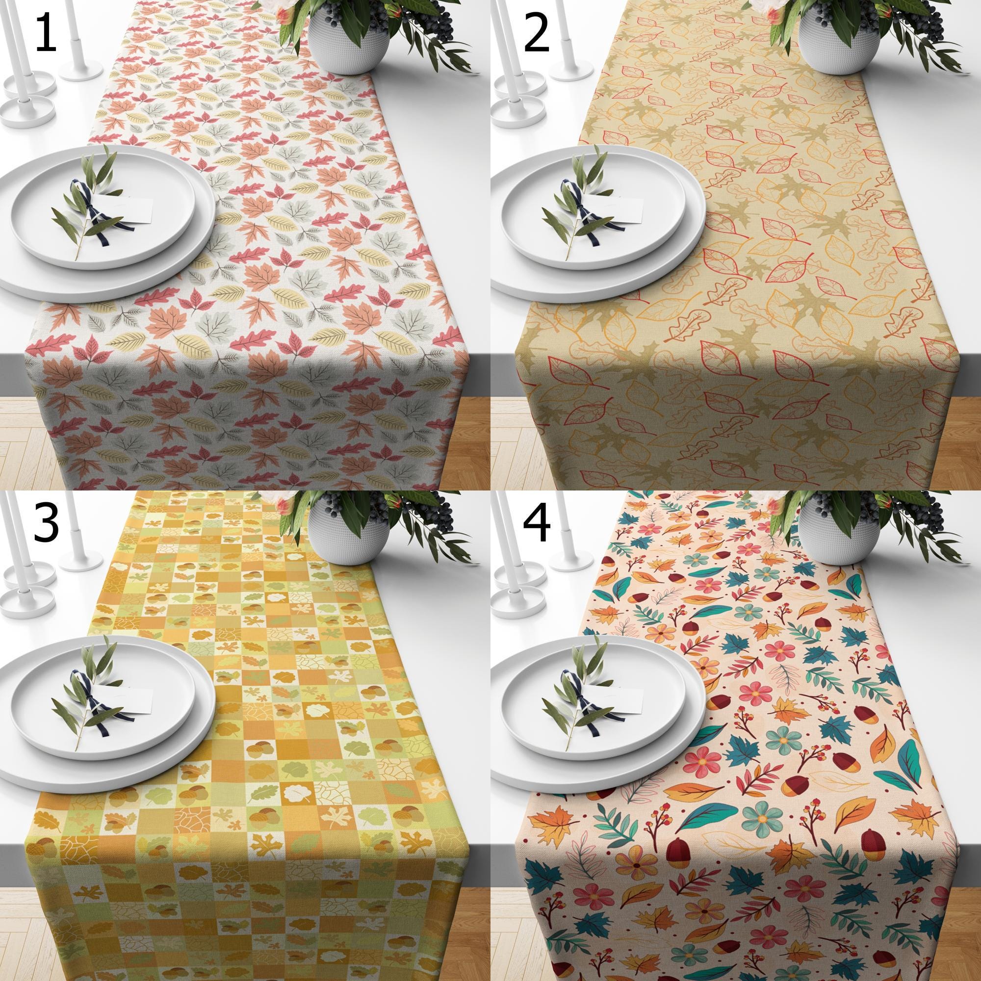 Fall Leaves Table Runner, Autumn Leaves Party Table Decor, Autumn Floral Style Table Runners, Thanksgiving Harvest Table Decors