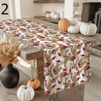 Mushroom Table Runner, Autumn Red Mushroom Table Decor, Mushroom Pattern Runners, Thanksgiving Harvest Runners