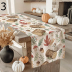 Mushroom Table Runner, Autumn Red Mushroom Table Decor, Mushroom Pattern Runners, Thanksgiving Harvest Runners