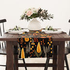 Autumn Table Runners, Fall Flowers and Leaves Table Runner,  Thanksgiving Table Runners, Seasonal Fall Table Runners, Fall Flowers Runner