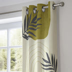 Abstract Leaf Window Curtains, Modern Minimalist Curtains, Modern Astract Blackout Curtain Panel, Natural Minimalist Grommet Drapes