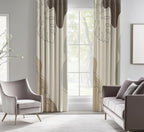 Modern Abstract Window Curtains, Modern Minimalist Panel Curtains, Modern Neutral Blackout Curtain Panel, Natural Minimalist Grommet Drapes
