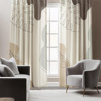 Modern Abstract Window Curtains, Modern Minimalist Panel Curtains, Modern Neutral Blackout Curtain Panel, Natural Minimalist Grommet Drapes
